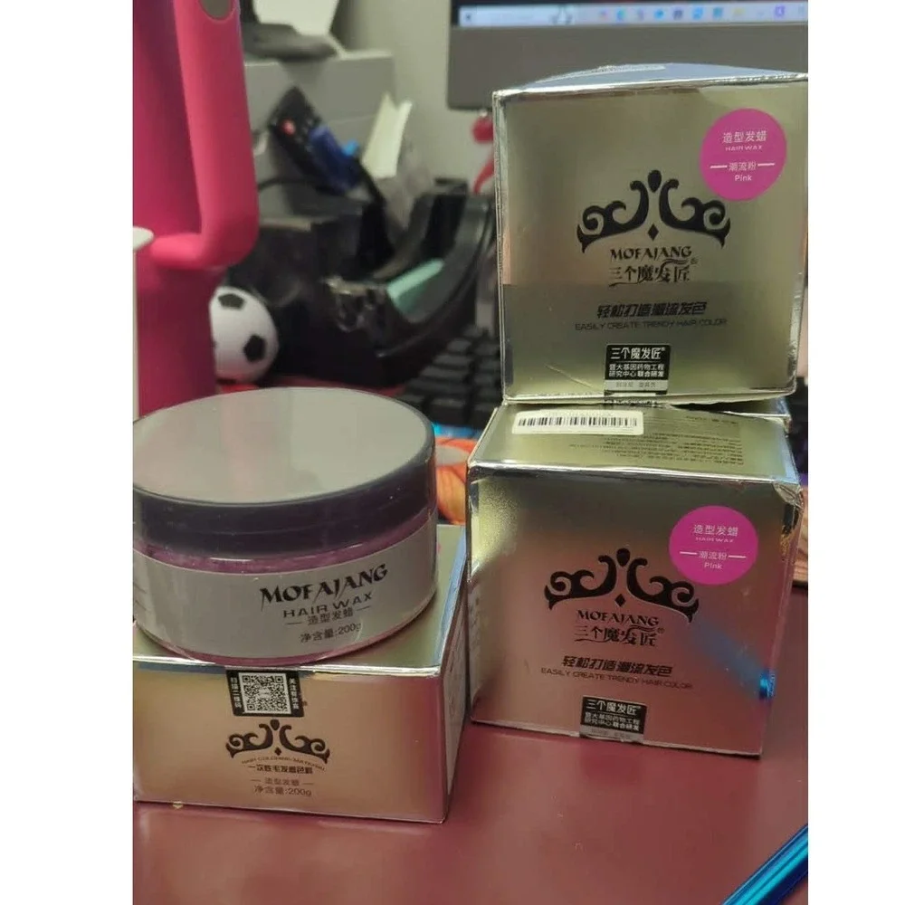 4 PACK MOFAJIANG Pink Hair Wax Temporary Hair Color‎ Styling Dye Cream 200g